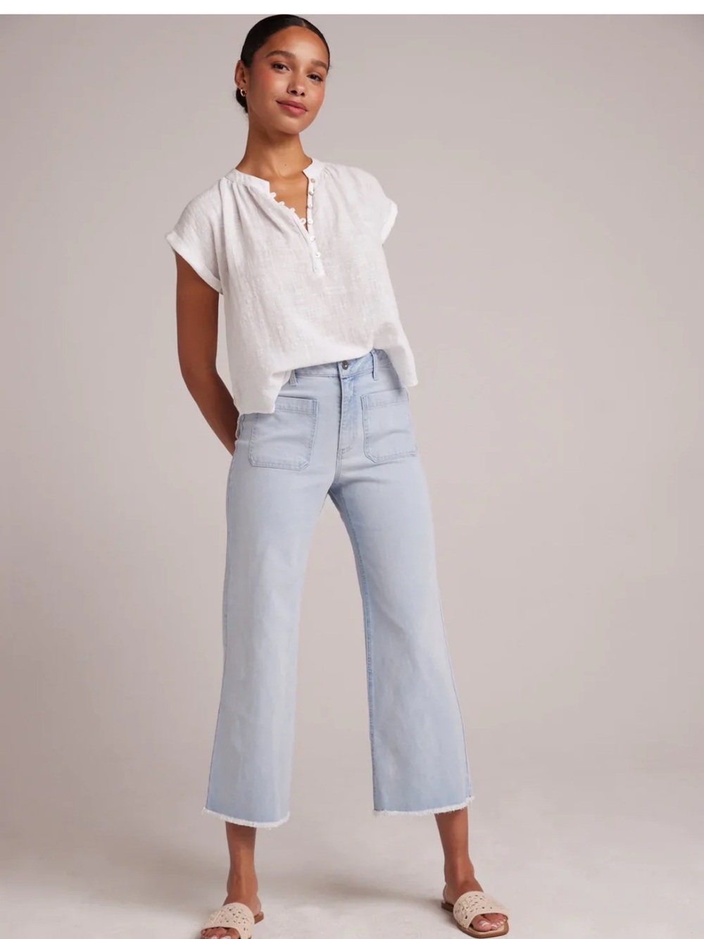 Bella Dahl Sarah Frayed Wide Leg Crop